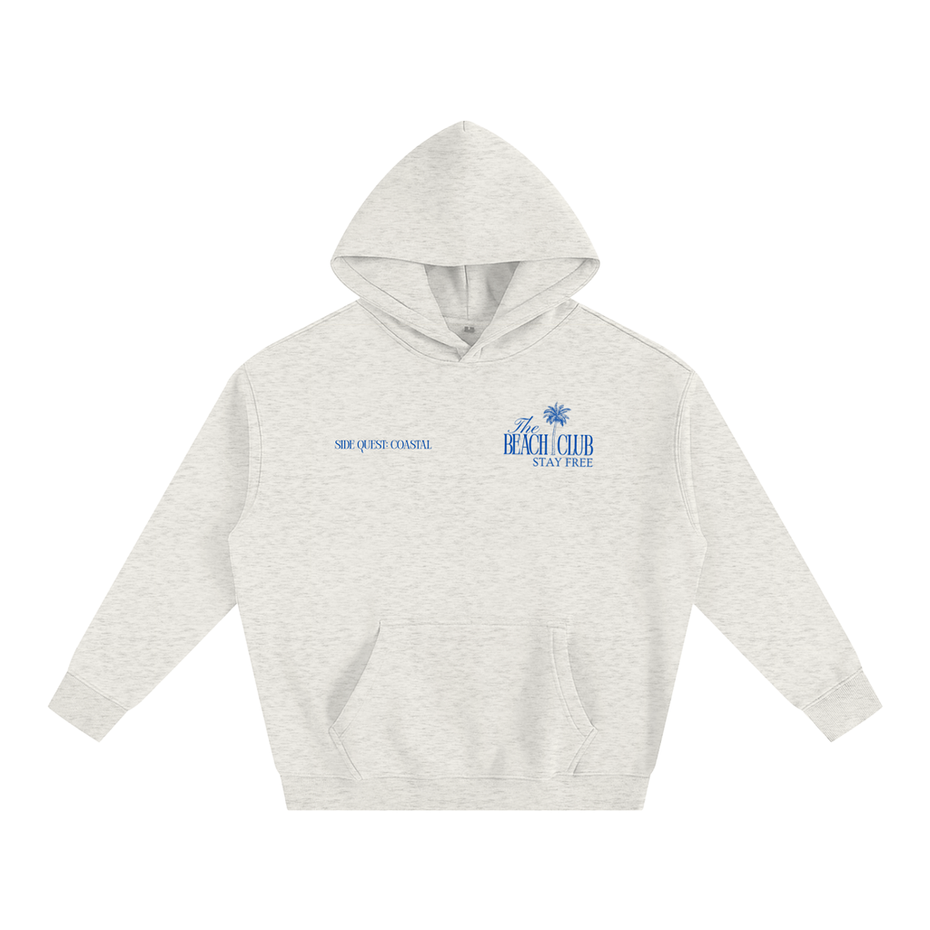 The Beach club Fleeced Hoodie - Oat Gray