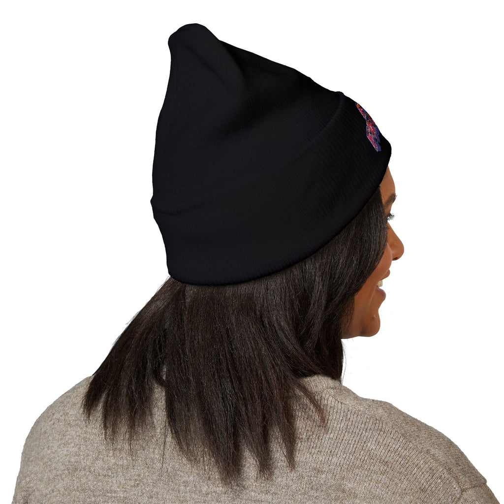 Embroidered 'Free Fall Co.' Cuffed Beanie — Cozy Knit Winter Hat