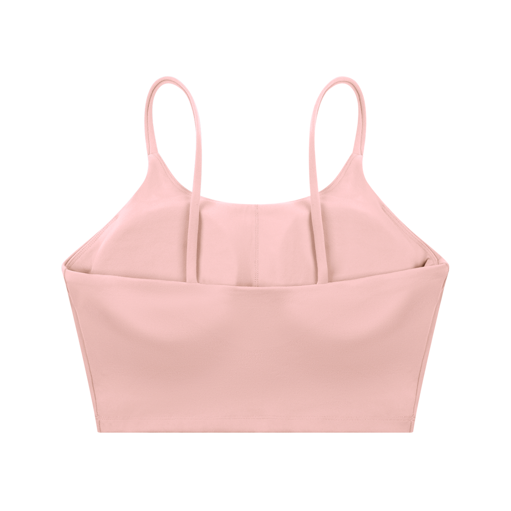 Pink Spaghetti Strap Yoga Sports Bra
