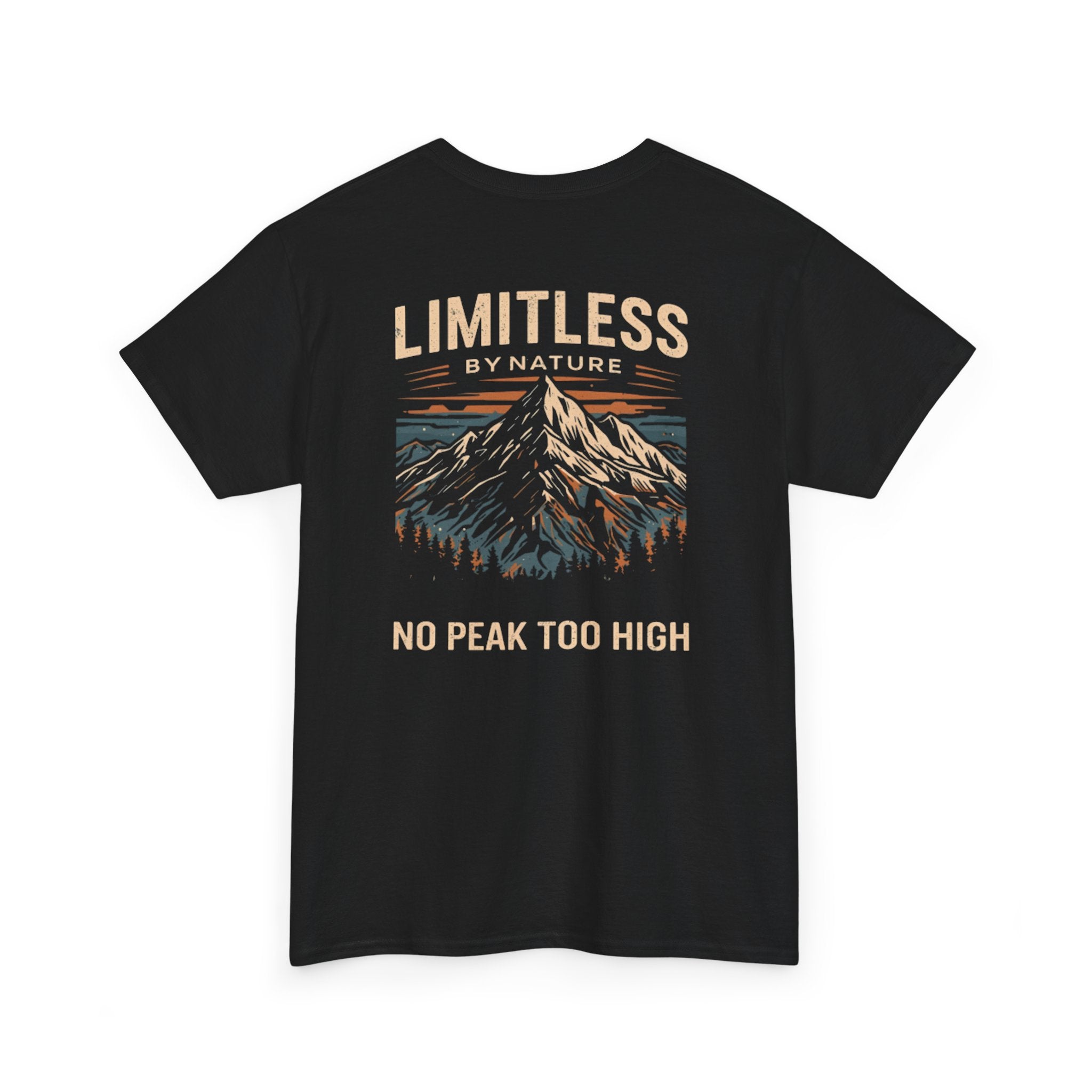 Limitless By Nature Mountain T-Shirt — "No Peak Too High" Adventure Tee