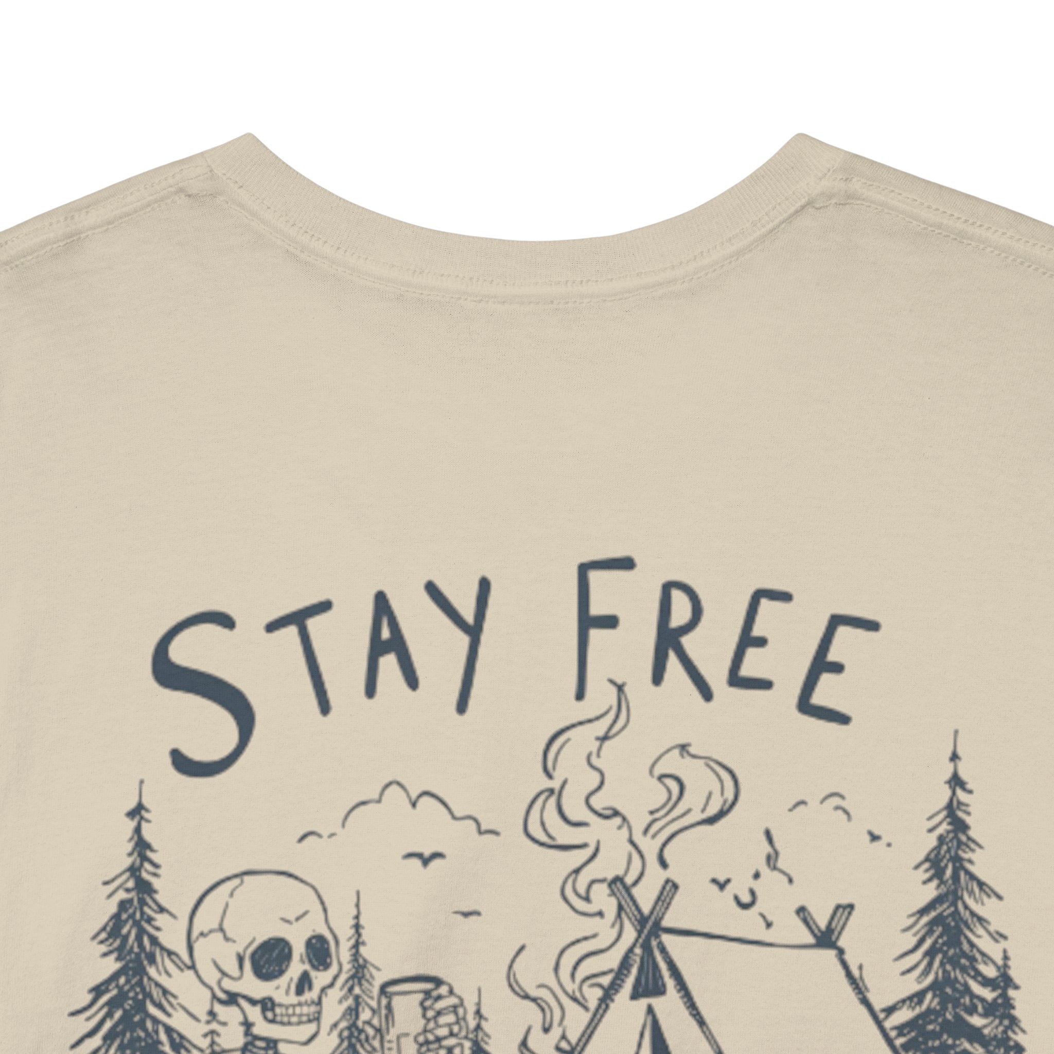 Stay Free Camping Tee — 'Stay Free' Vintage Outdoor Graphic T-Shirt