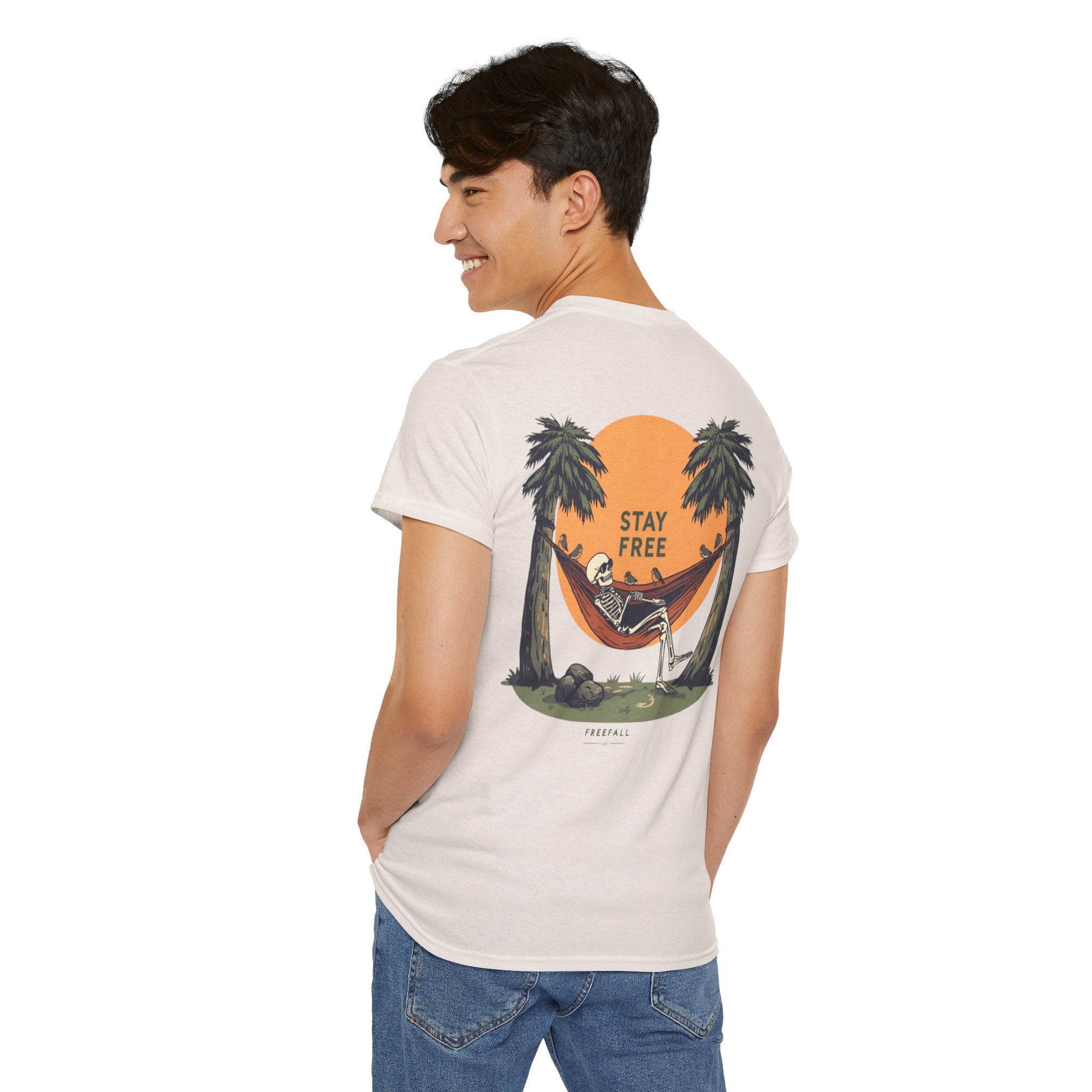 Stay Free Skeleton Beach T‑Shirt — Relaxing Summer Vibe Tee