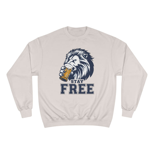 Stay Free Blue Lion Champion Crewneck