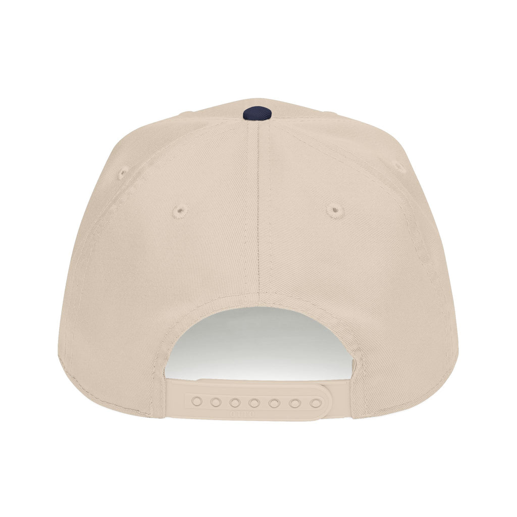 Side Quest Navy Blue Hat — Retro Embroidered Mid-Profile Snapback