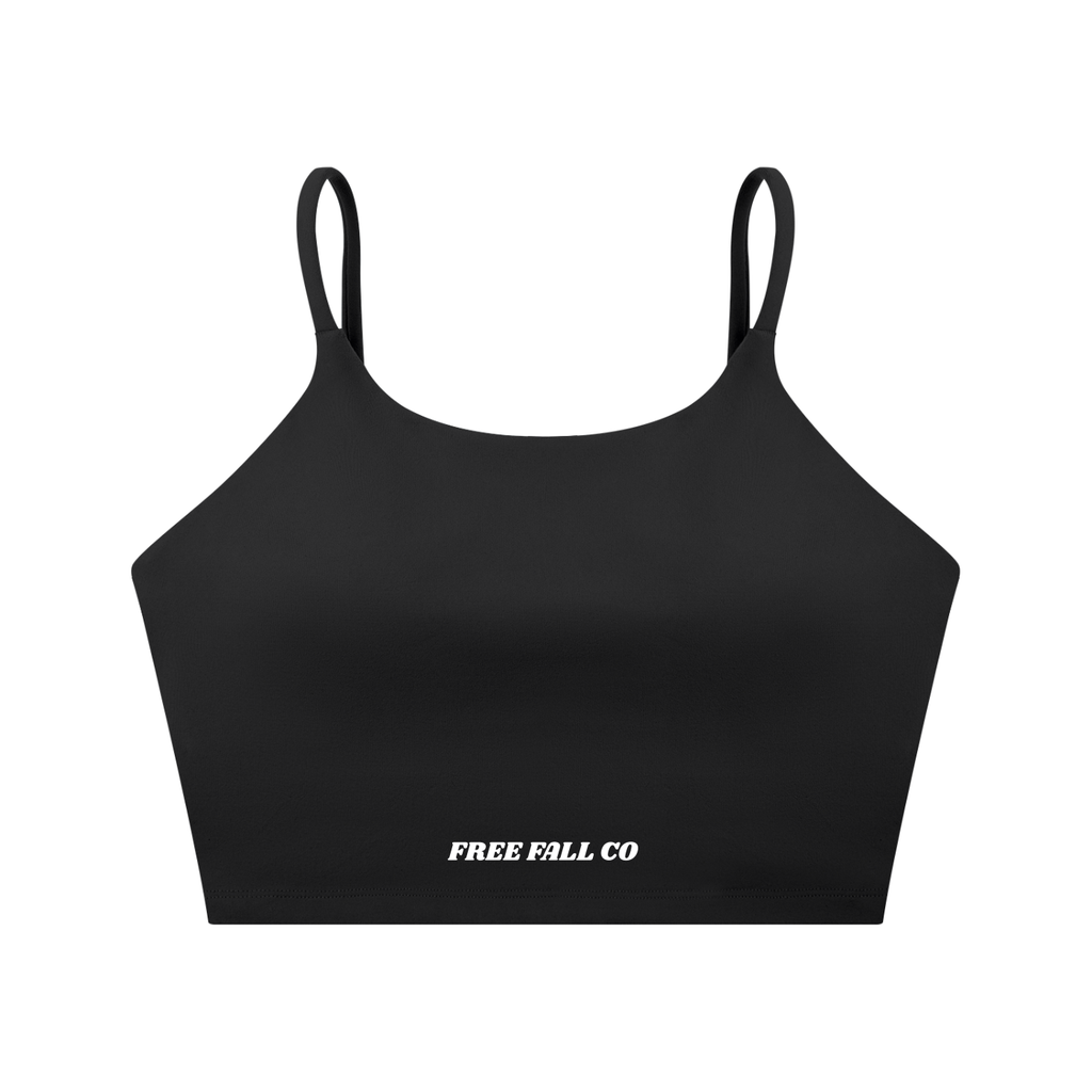 Black Spaghetti Strap Yoga Sports Bra