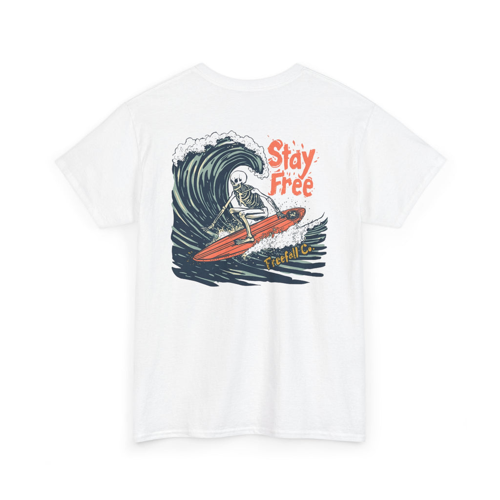 Surf Tee — "Stay Free" Surfing Graphic T-Shirt