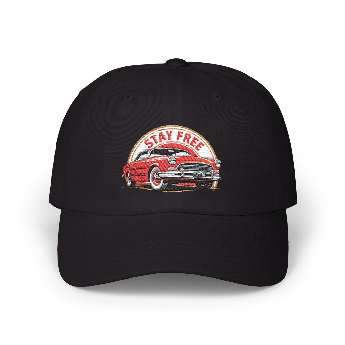 Retro Car Dad Cap - Stay Free Embroidered Baseball Hat