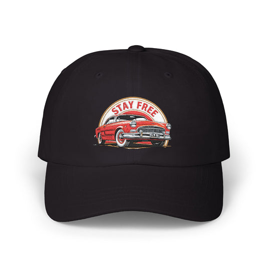 Retro Car Dad Cap - Stay Free Embroidered Baseball Hat