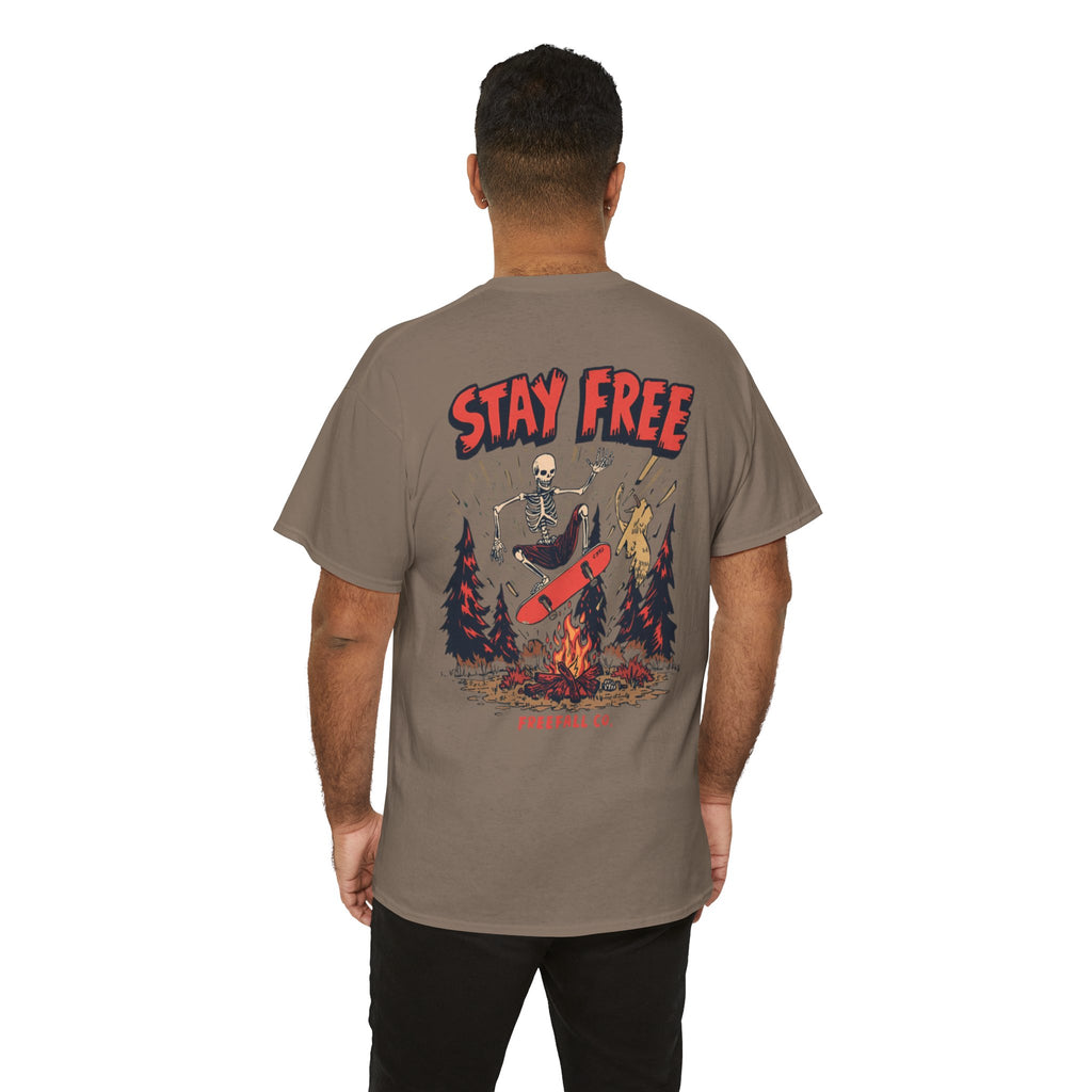Stay Free Skate Tee — "Stay Free" Graphic Skateboard T-Shirt