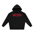 Oversize Red & Black Side Quest Fleeced Hoodie