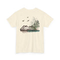 Nature Scene T-Shirt — Mountain Lake Forest Graphic Tee ("Free Fall Co.")