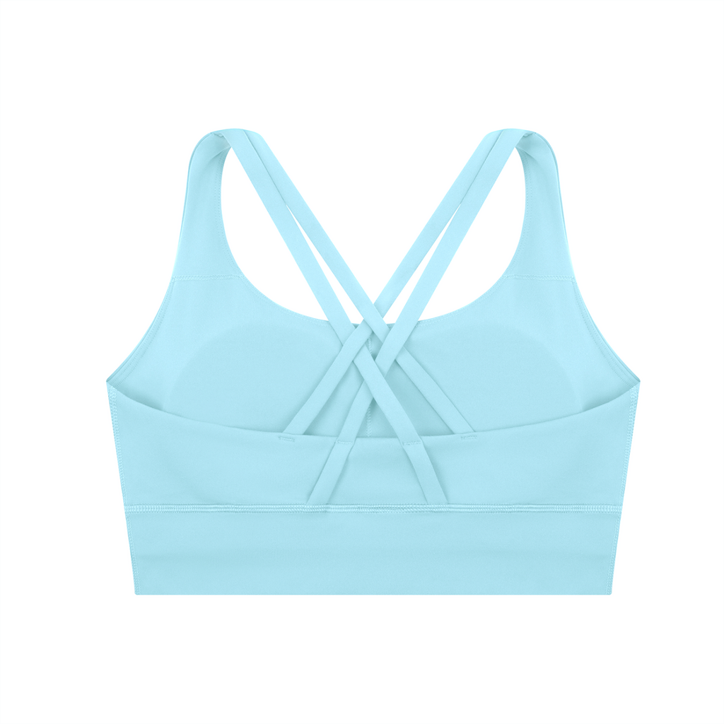 Light Blue Strappy Criss-Cross Sports Bra