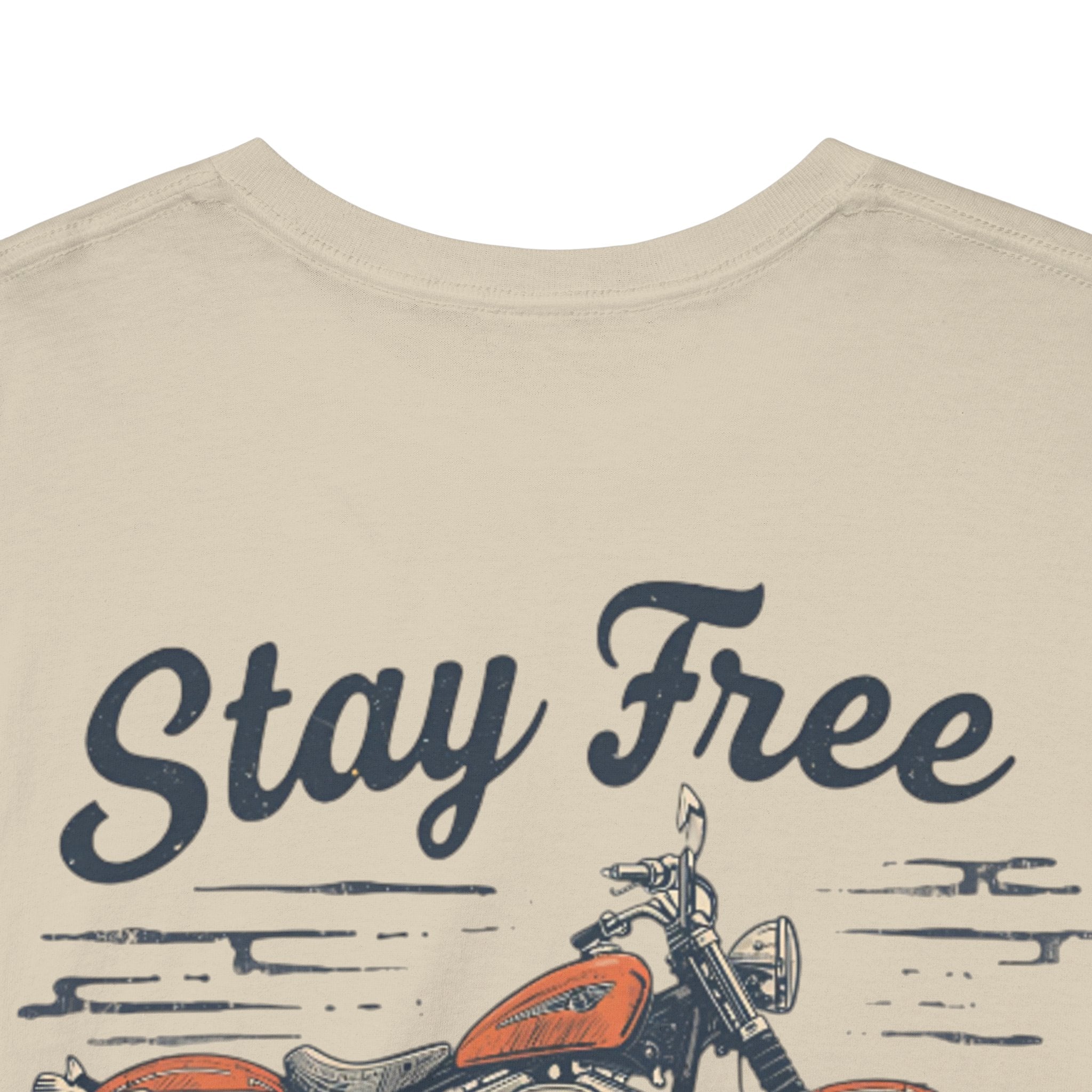 Stay Free Motorcycle T‑Shirt — Vintage Bike Tee (Freefall Co.)