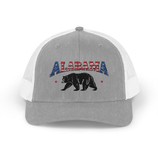 Alabama Bear Snapback Trucker Cap - Patriotic Design