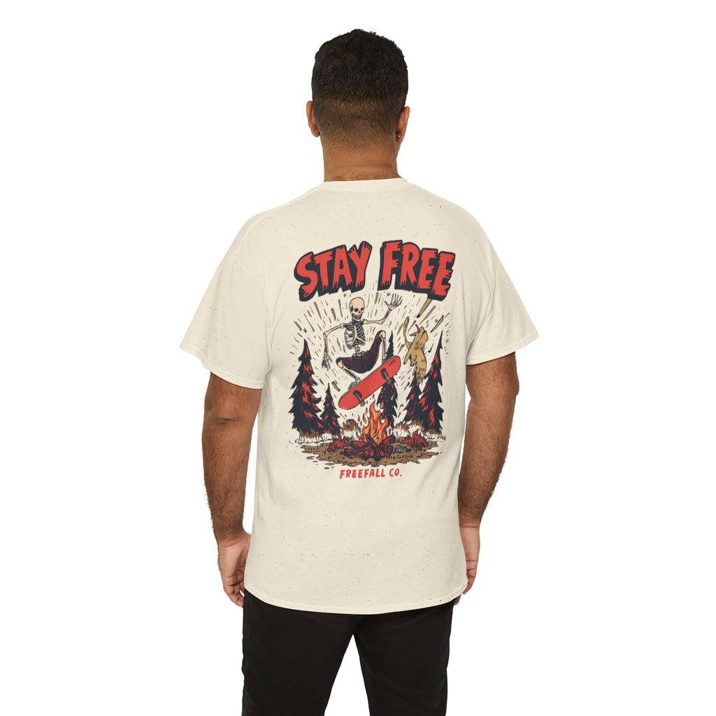 Stay Free Skate Tee — "Stay Free" Graphic Skateboard T-Shirt