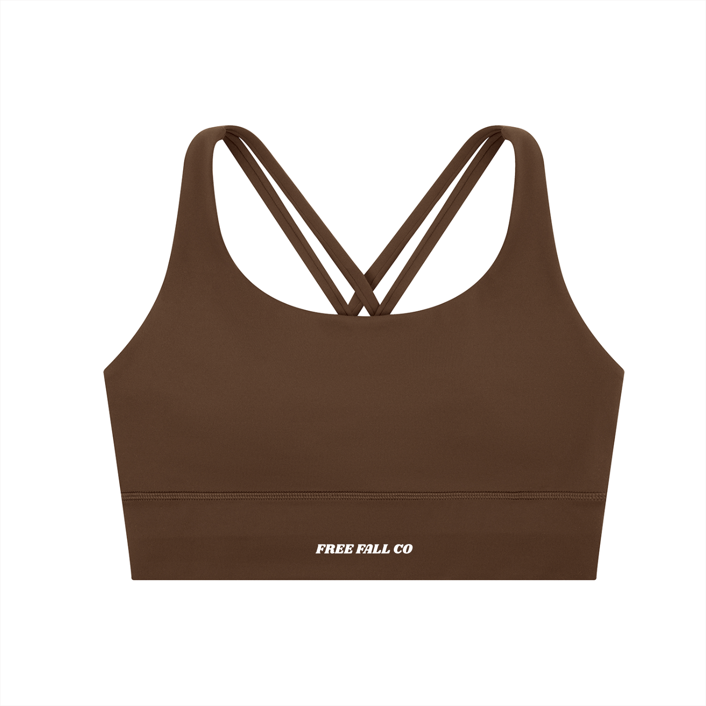 Coffee Brown Strappy Criss-Cross Sports Bra