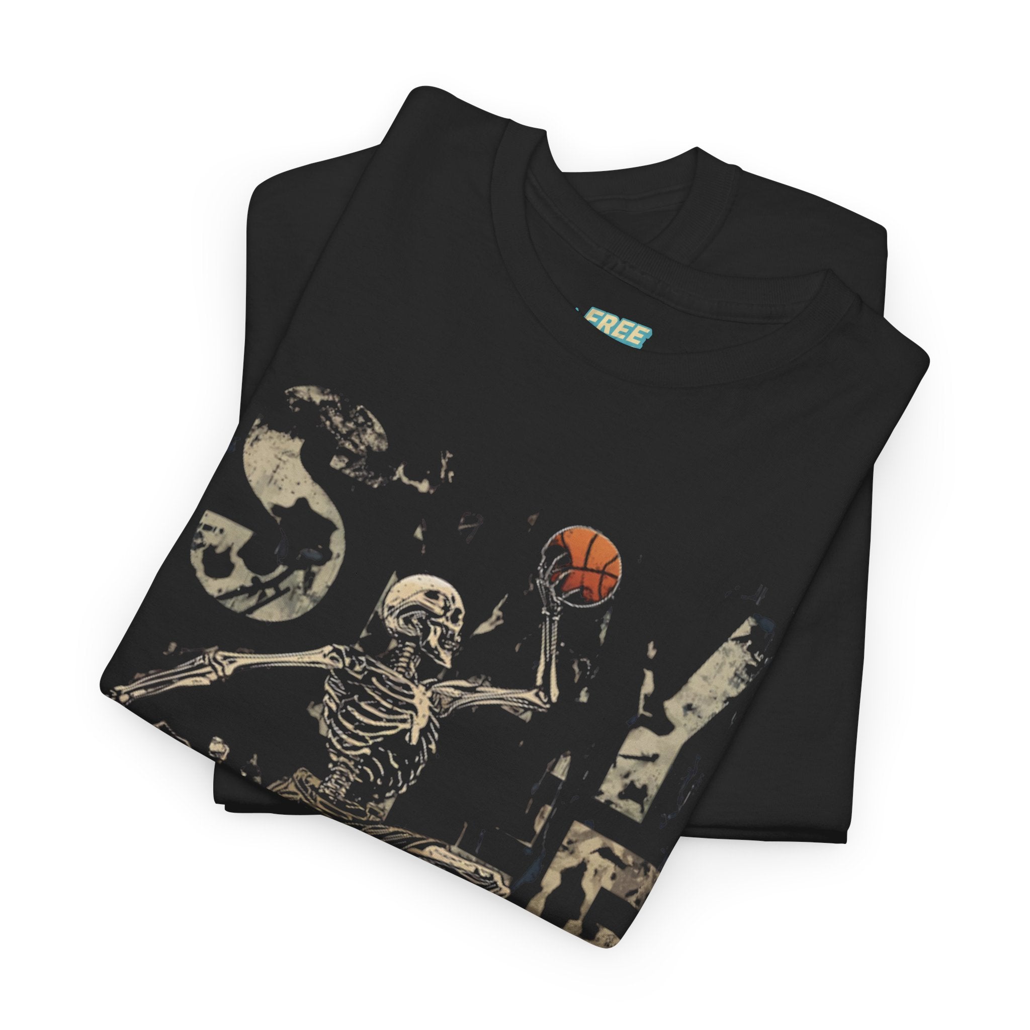 Skeleton 'Stay Free' Basketball T-Shirt