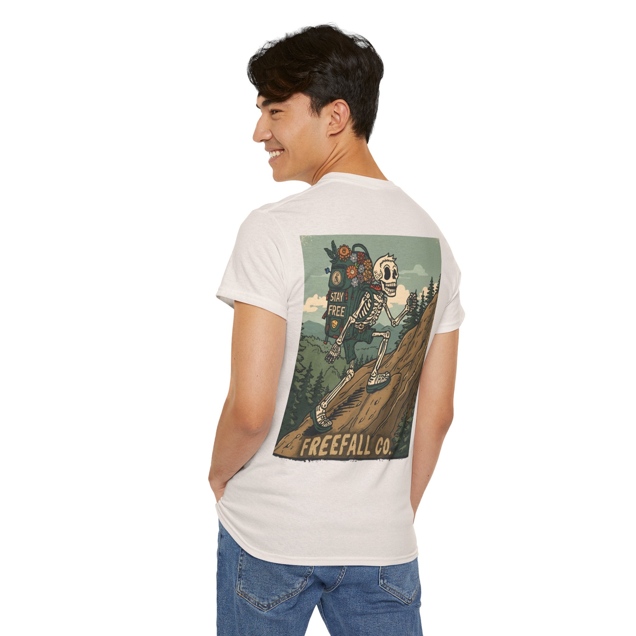 Freefall Co. Climbing Skull Tee — Adventure Graphic T-Shirt