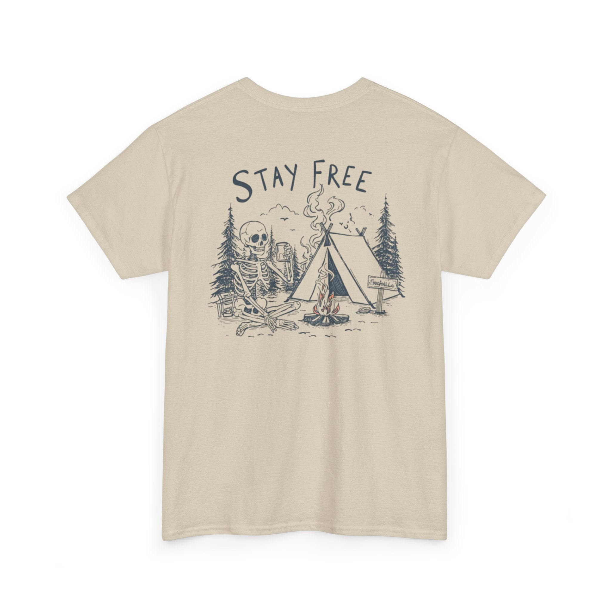 Stay Free Camping Tee — 'Stay Free' Vintage Outdoor Graphic T-Shirt