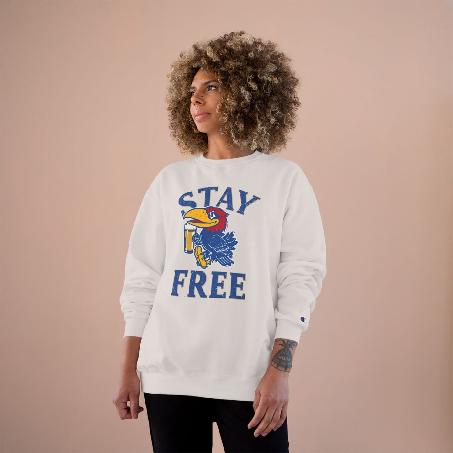 Stay Free Jayhawks Champion Crewneck