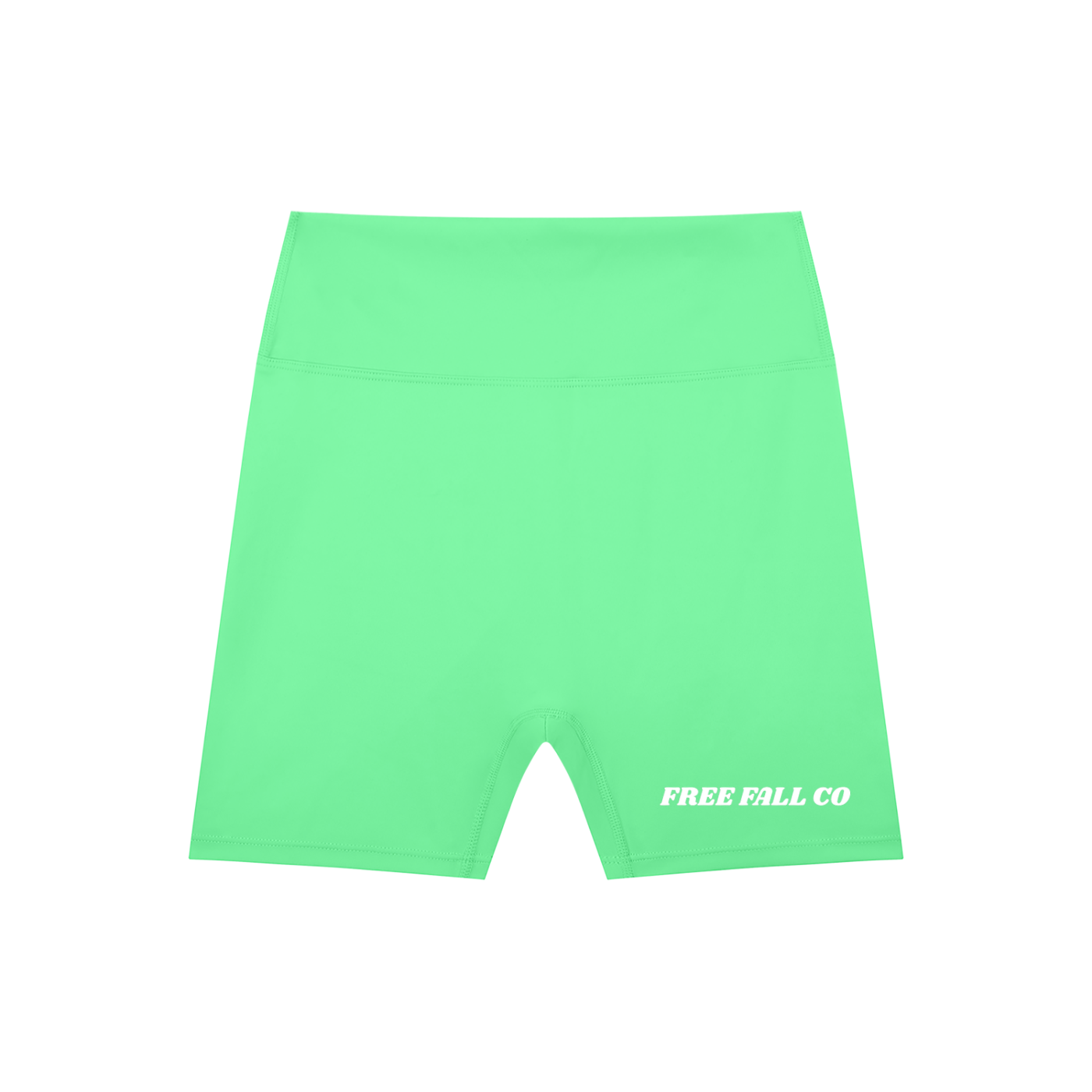 Vibrant Green High-Waisted Blend Biker Shorts