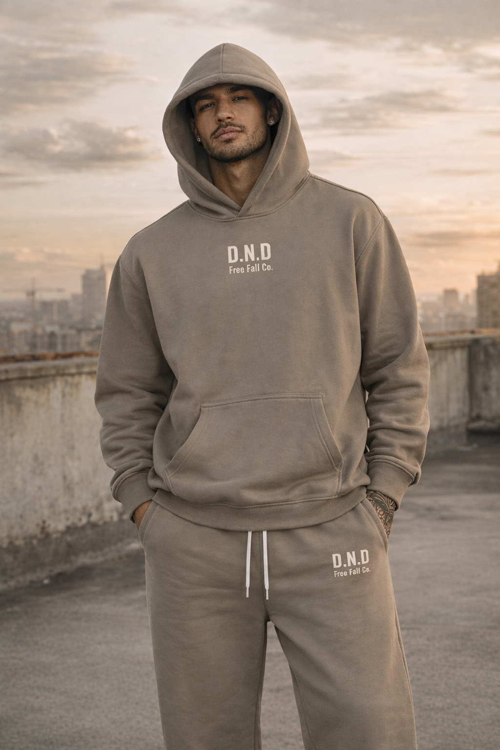 D.N.D Gray Coffee Full Sweat Suit