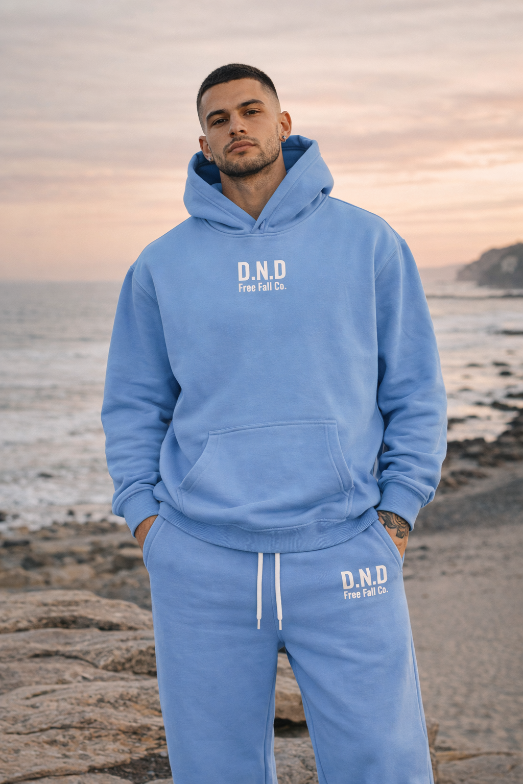 D.N.D Medium Blue full Sweat Suit