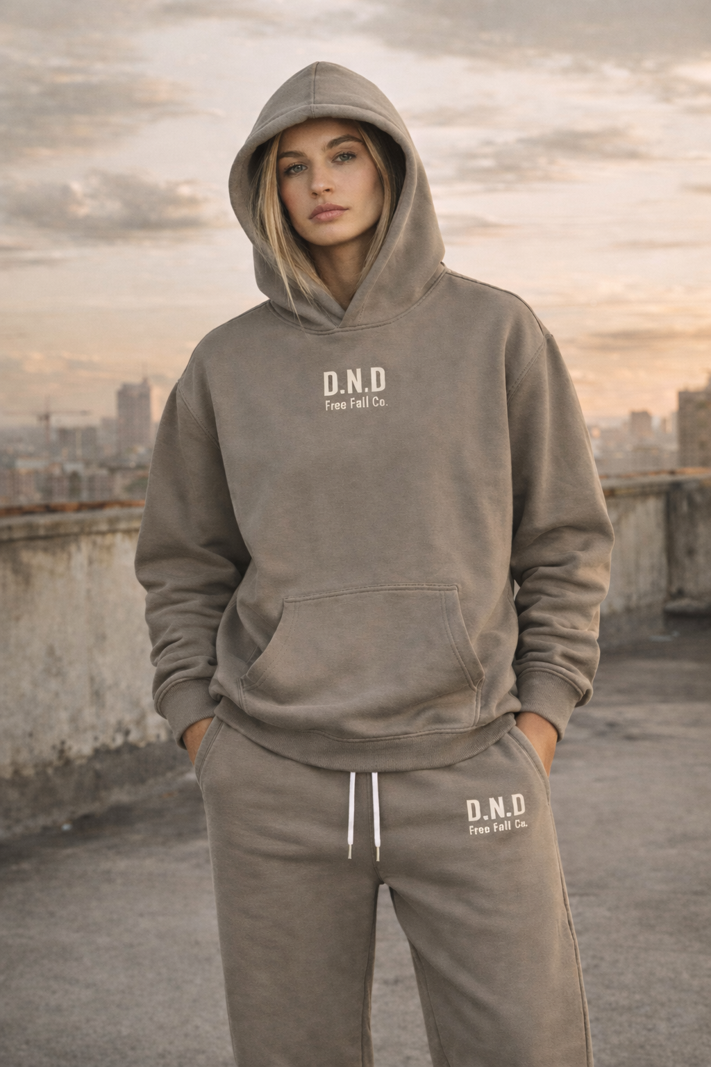 D.N.D Gray Coffee Full Sweat Suit
