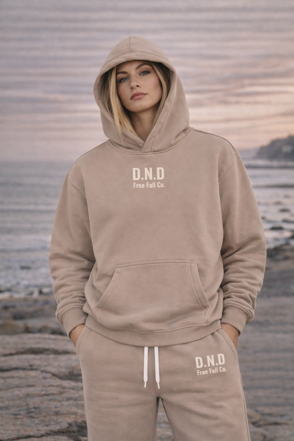 D.N.D Gray Apricot Full Sweat Suit