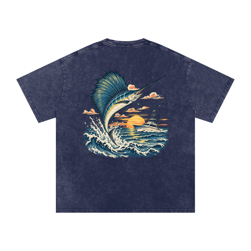 Snow Washed Oversized Cotton T-Shirt