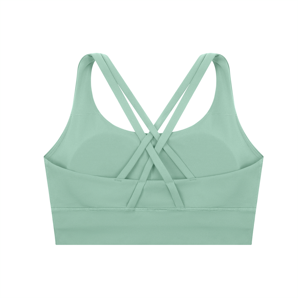 Light Green Strappy Criss-Cross Sports Bra