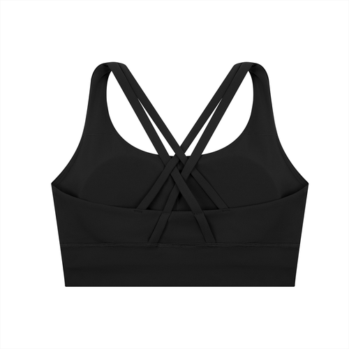 Black Strappy Criss-Cross Sports Bra