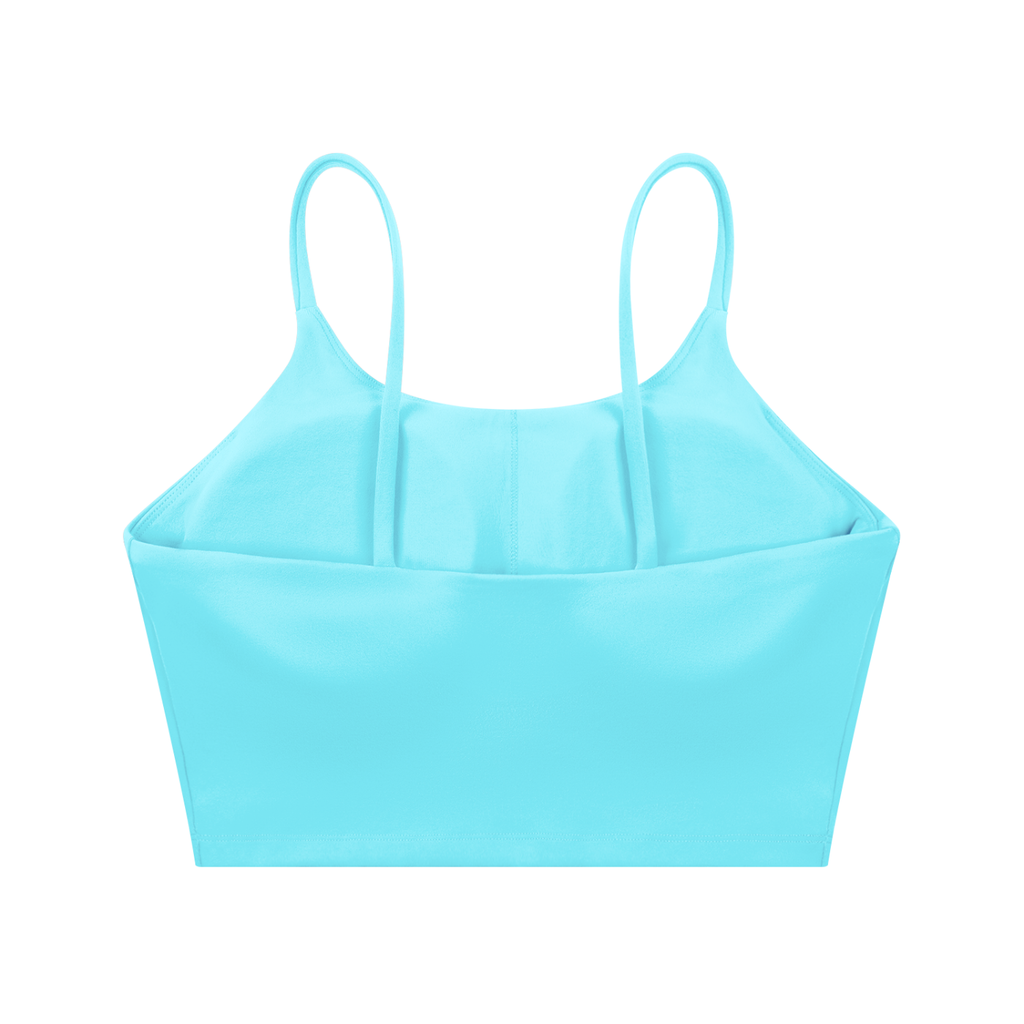 Lake Blue Spaghetti Strap Yoga Sports Bra