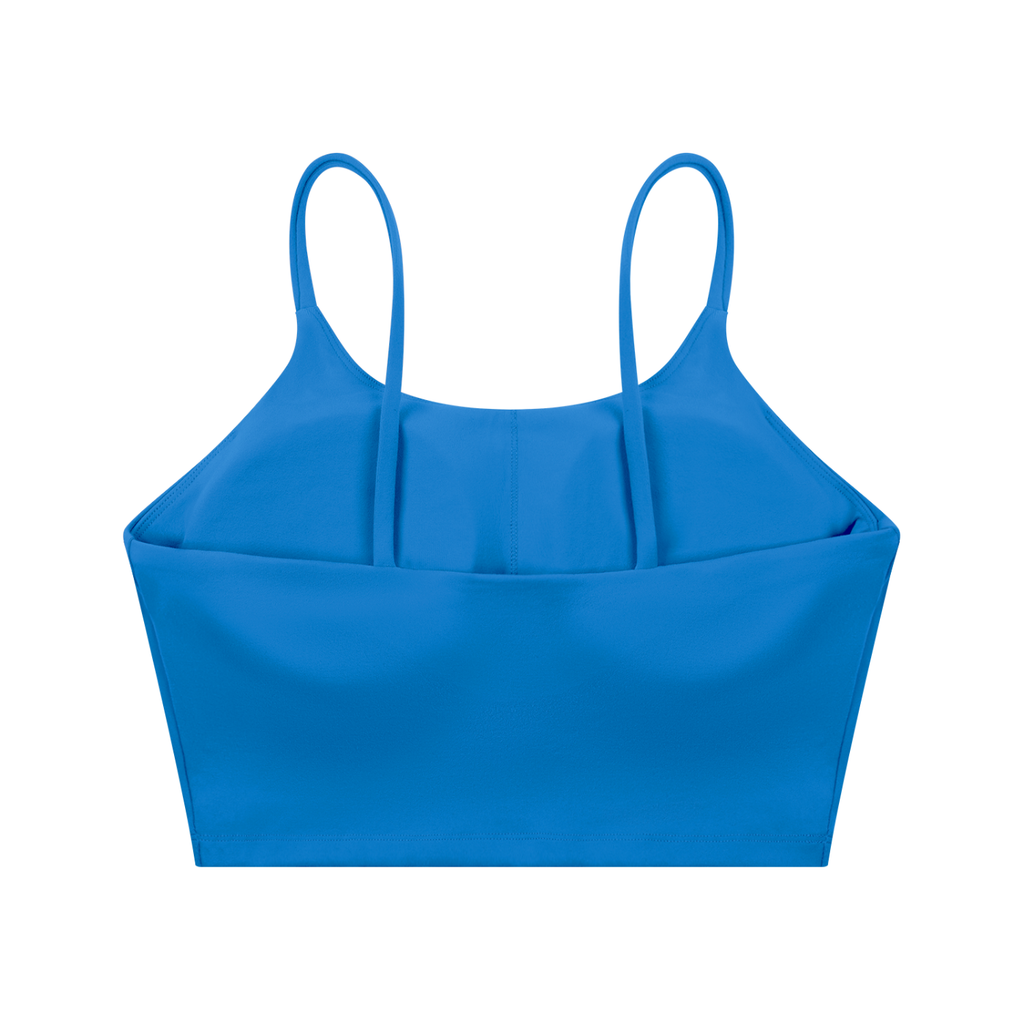 Colorful Blue Spaghetti Strap Yoga Sports Bra