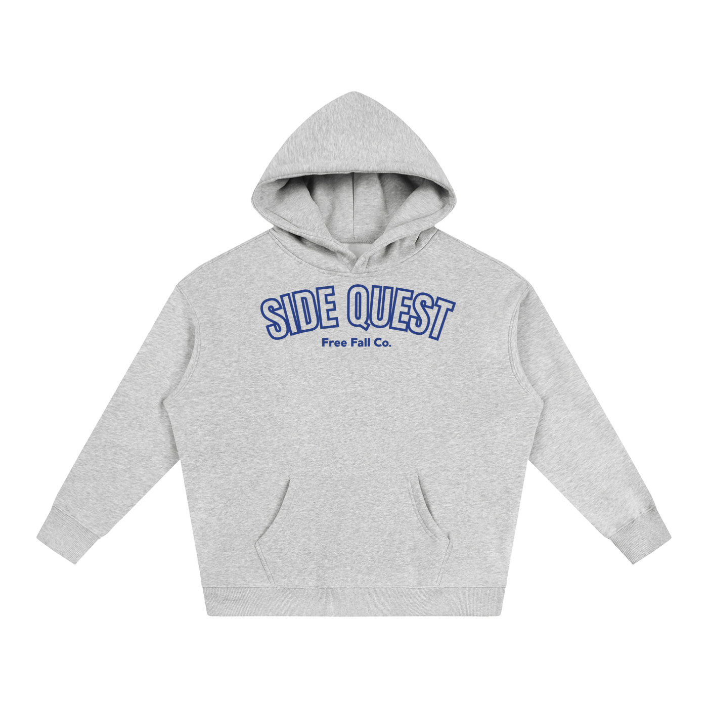 Oversize Blue & Grey Side Quest Fleeced Hoodie
