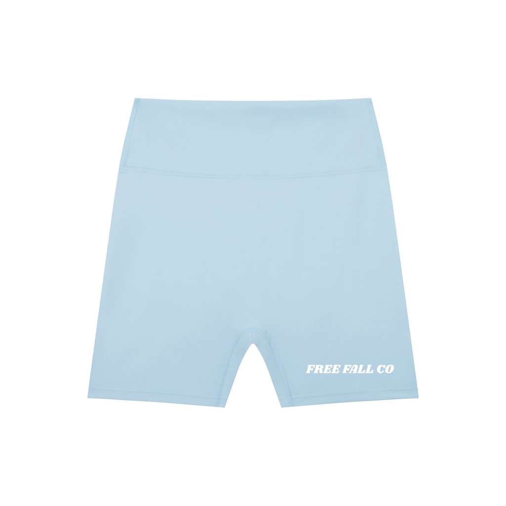 Light Blue High-Waisted Blend Biker Shorts