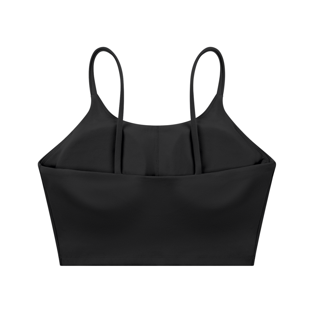 Black Spaghetti Strap Yoga Sports Bra