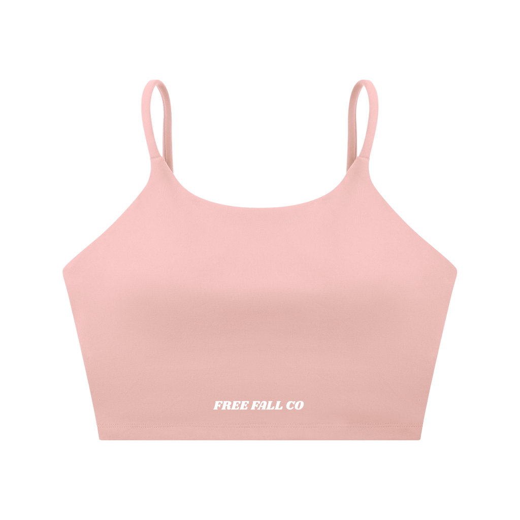 Pink Spaghetti Strap Yoga Sports Bra