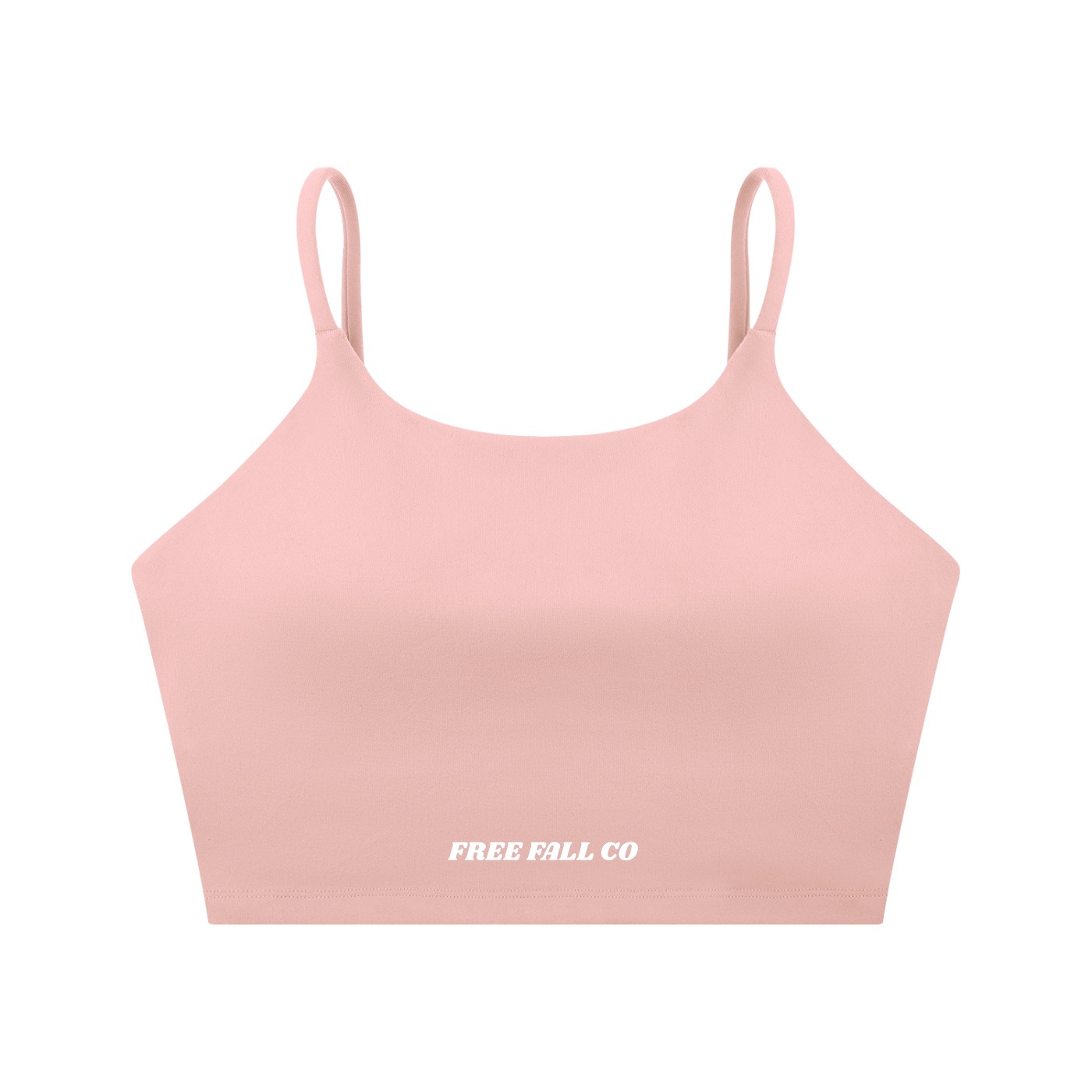 Pink Spaghetti Strap Yoga Sports Bra