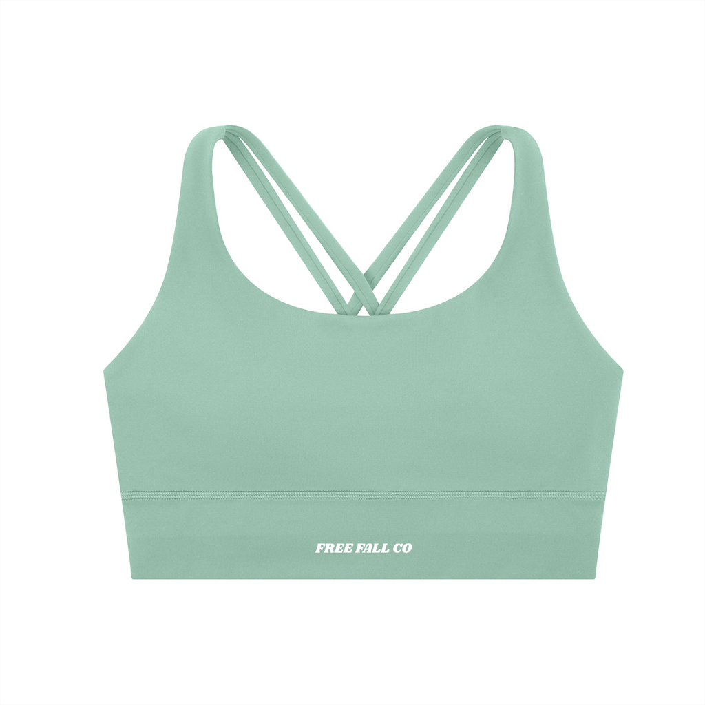 Light Green Strappy Criss-Cross Sports Bra