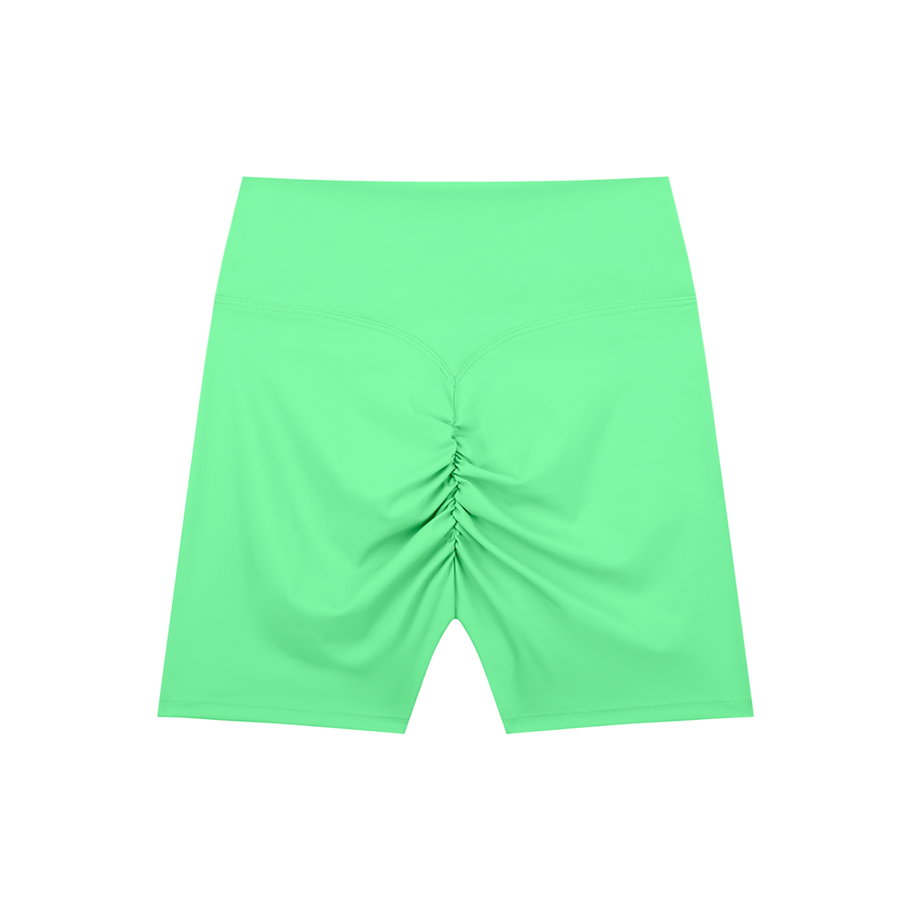 Vibrant Green High-Waisted Blend Biker Shorts