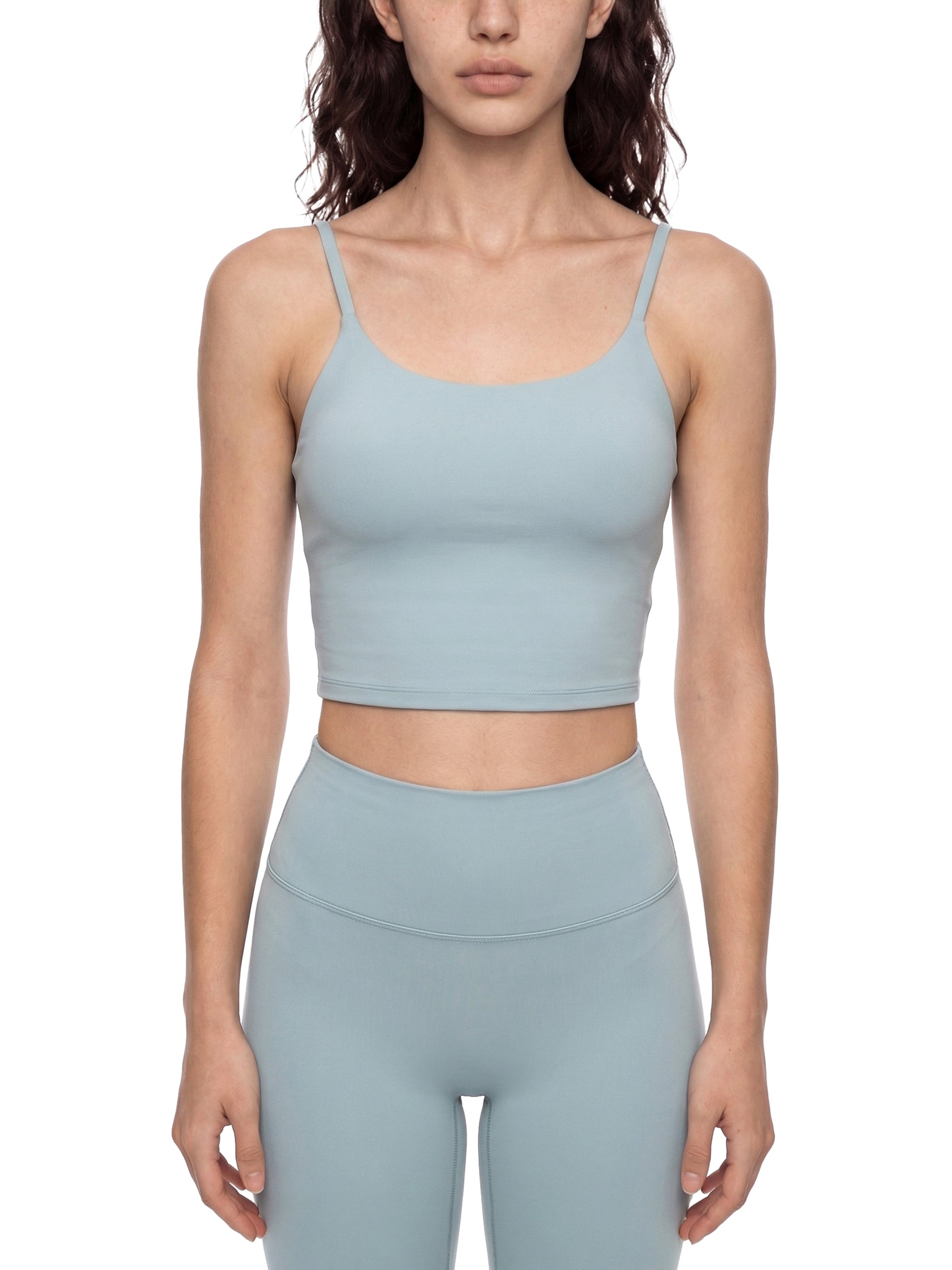 Haze Blue Spaghetti Strap Yoga Sports Bra