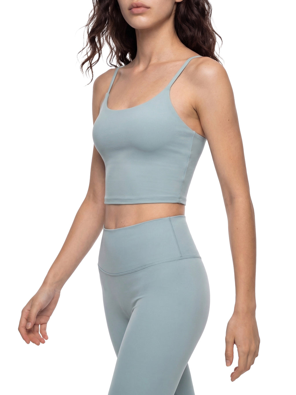 Haze Blue Spaghetti Strap Yoga Sports Bra