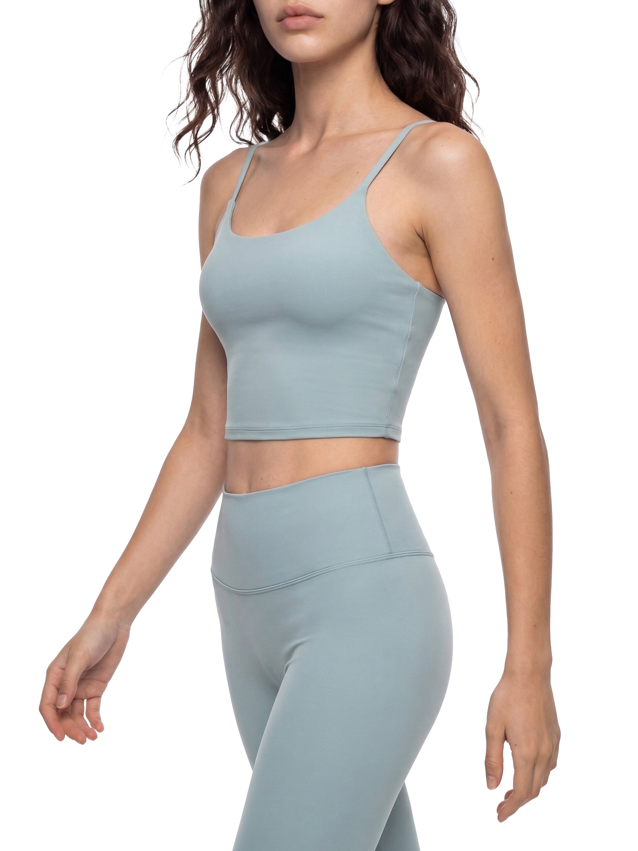 Haze Blue Spaghetti Strap Yoga Sports Bra